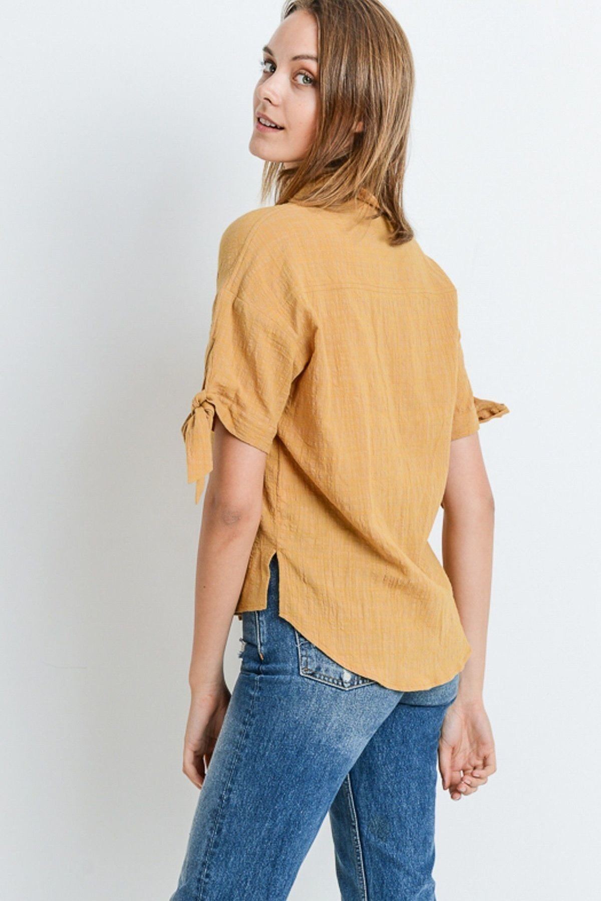 mens short sleeve button up with tie