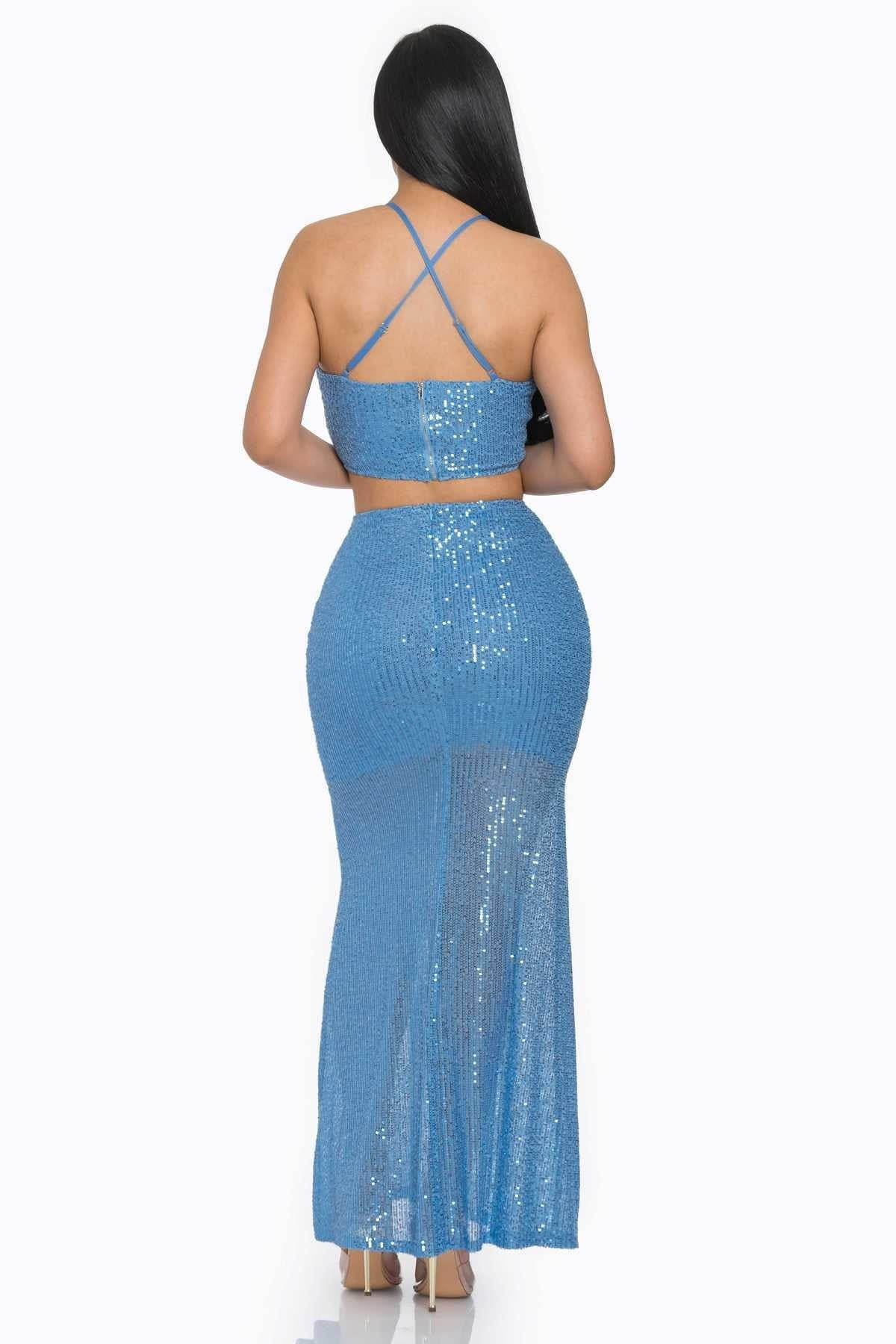 SXY Solid Maxi Bodycon Dress