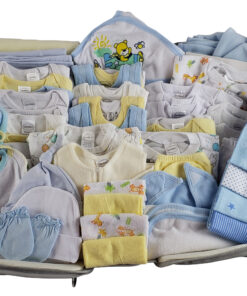 Boys 80 pc Baby Clothing Starter Set with Diaper Bag